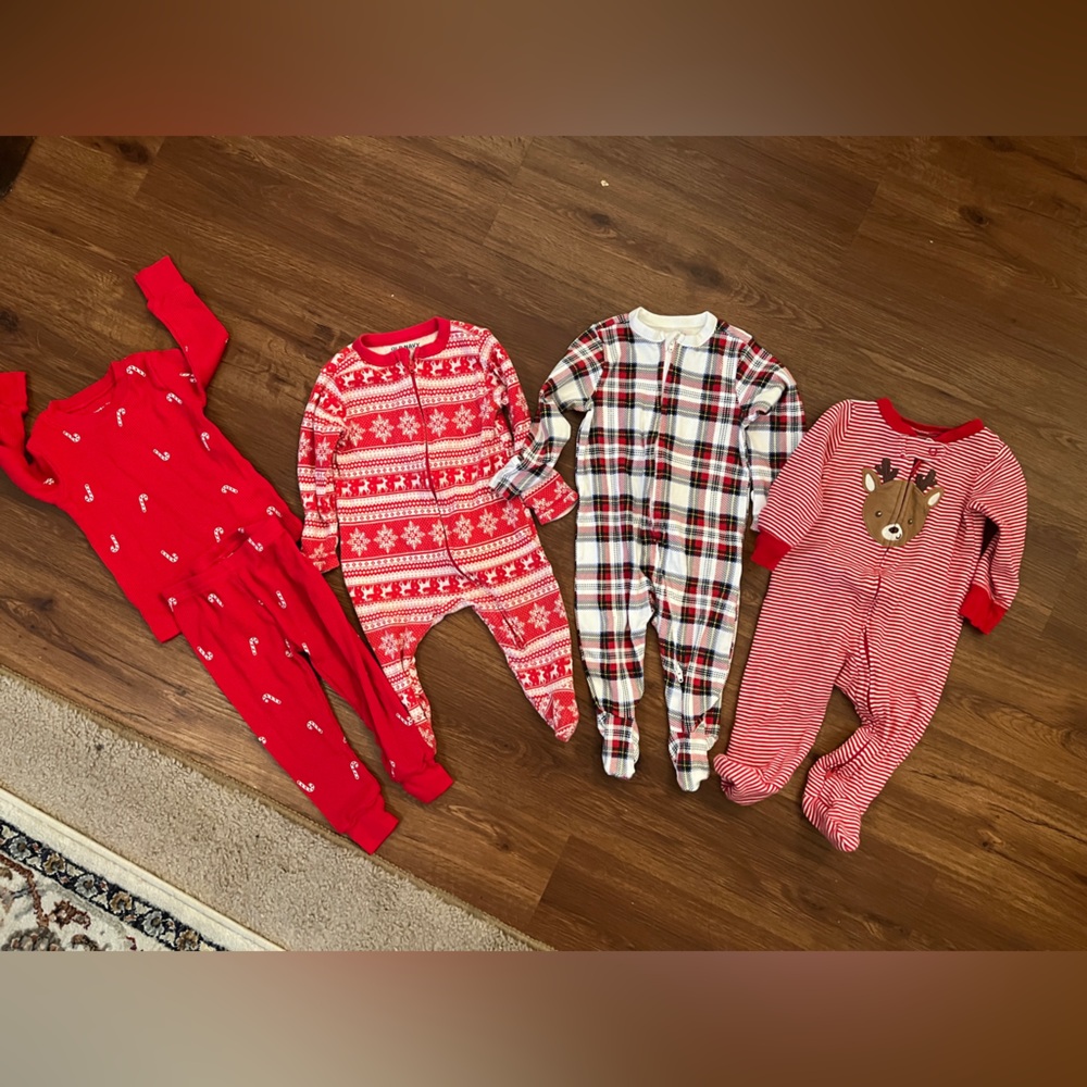 Bundle of Red and Plaid Christmas 🎄 Baby Pajamas